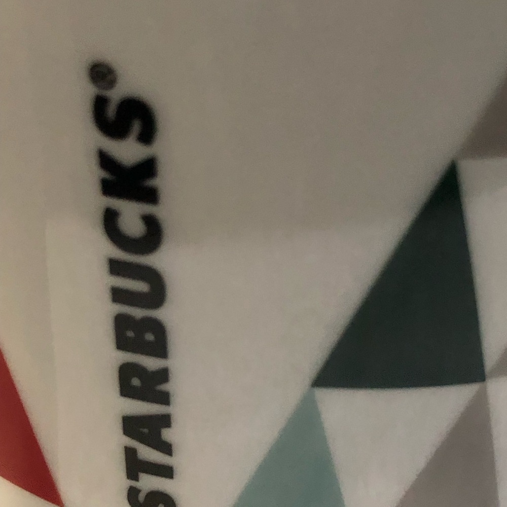 Starbucks Triangular Pattern Mug - Red, Green, Gray - Picture 5 of 6